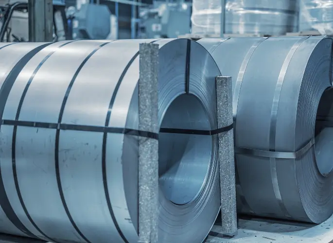 Industrial coils of metal sheeting
