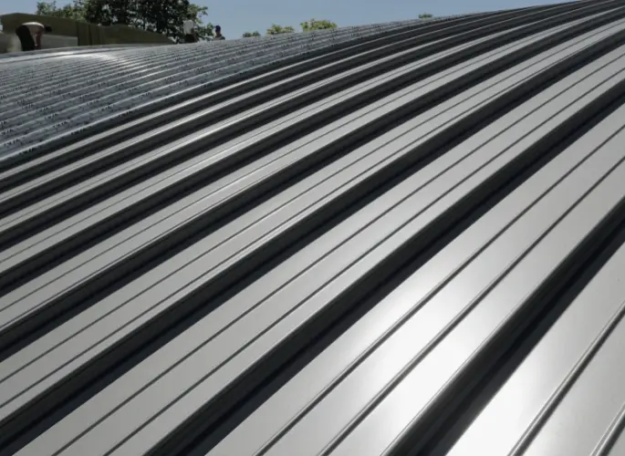 An aluminum metal roof