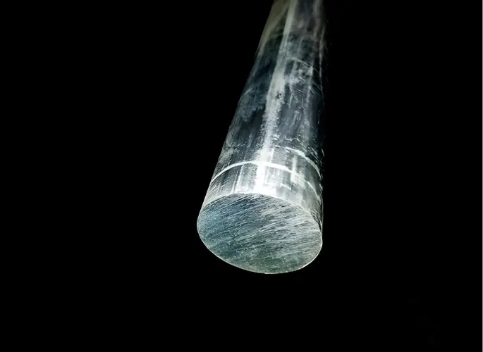 A close up of a round rod extrusion