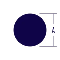 A diagram of a round rod shows the height labeled A.