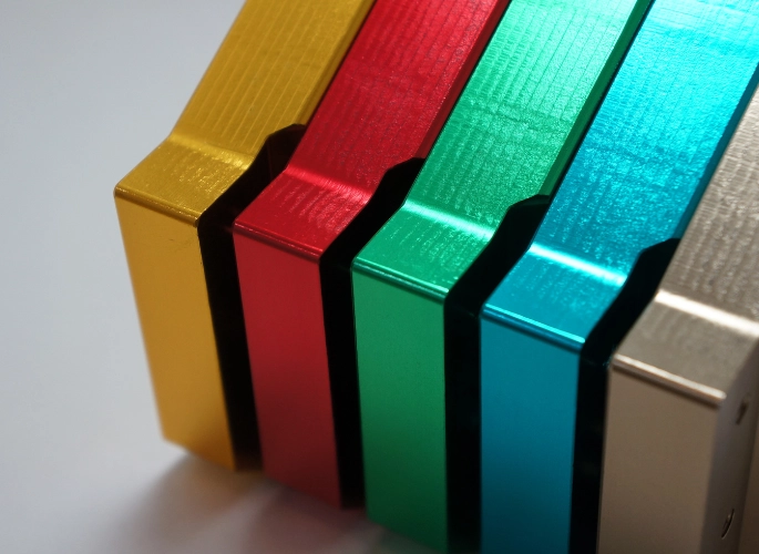Different colors of anodized aluminum