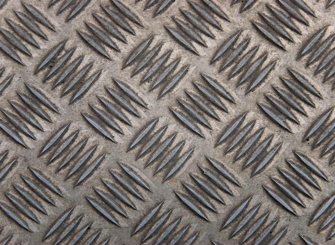 A pattern embossed on steel sheet