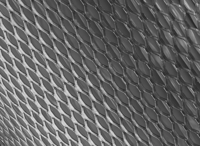 A sheet of expanded aluminum
