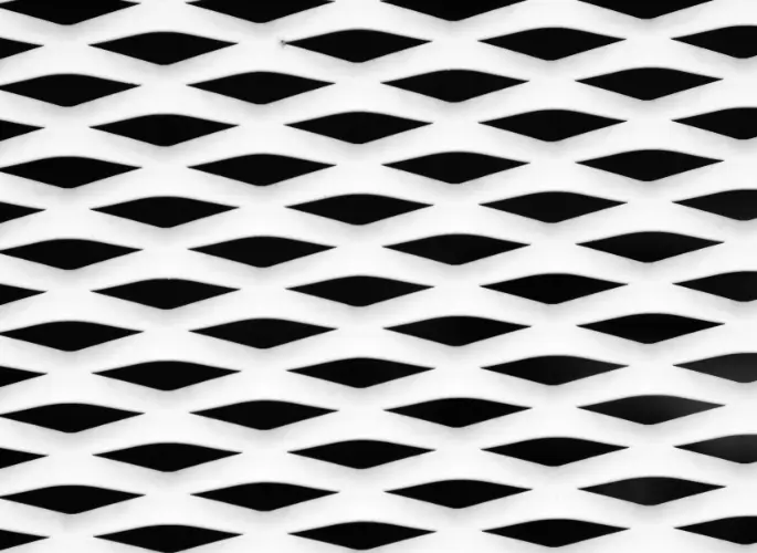 A sheet of white expanded steel