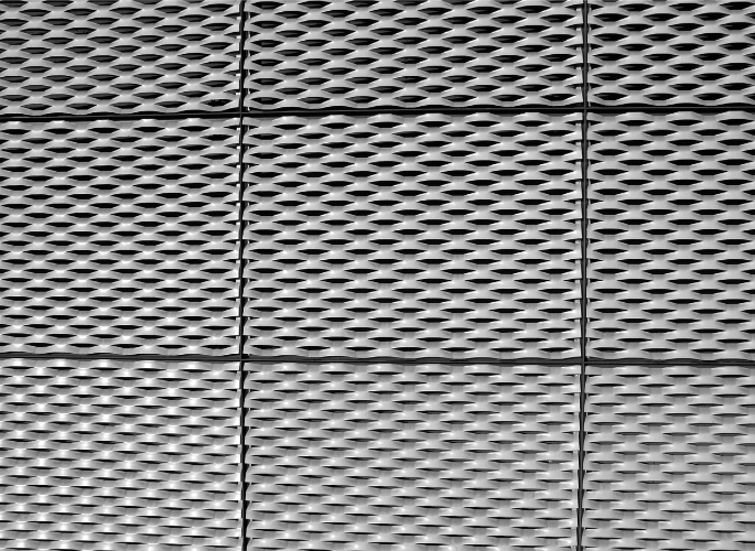 Several sheets of expanded aluminum
