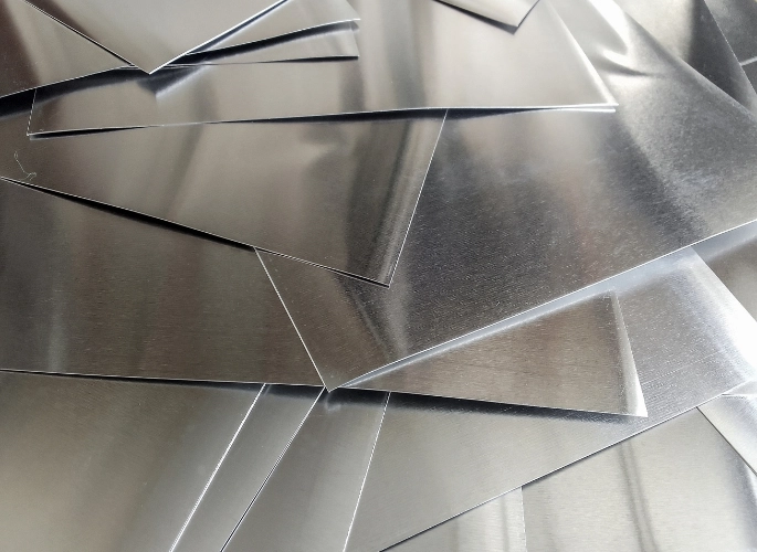 Several sheets of stainless steel