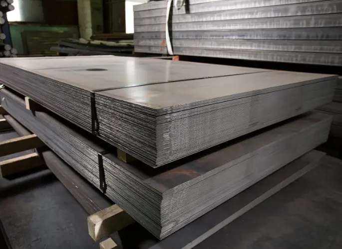 Several stainless steel sheets stacked on top of each other